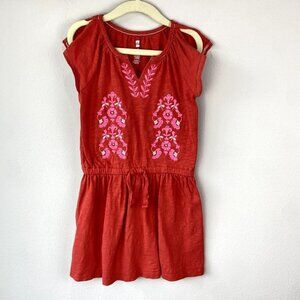 Tea Collection Embroidered Flutter Sleeve Dress Red 5